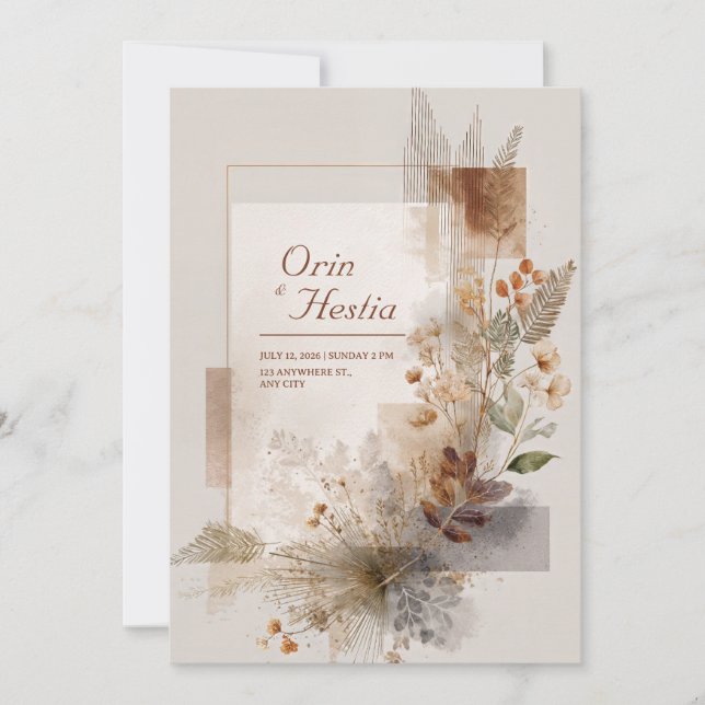 Invitation Mariage botanique populaire moderne (Devant)