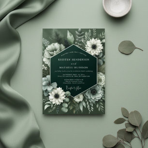 Invitation Mariage Botanique Profond et Vert
