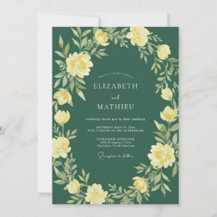 Invitation Mariage Botanique Radiant Jaune Pâle