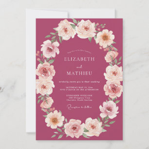 Invitation Mariage Botanique Radieux Framboise