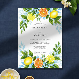 Invitation Mariage Botanique Romance Citron Jaune