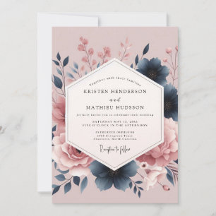 Invitation Mariage Botanique Romance Fleur Mauve