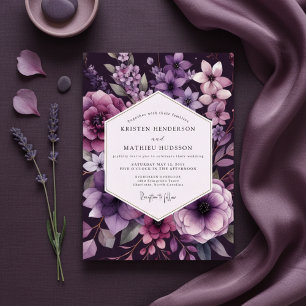 Invitation Mariage Botanique Romantique à la Prune