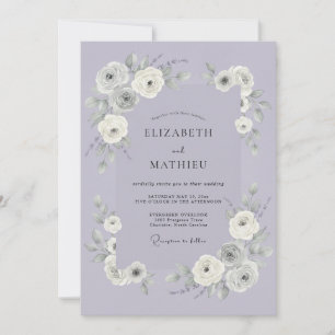 Invitation Mariage Botanique Romantique au Lavande