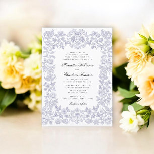 Invitation Mariage Botanique Rose Vintage Chinoiserie