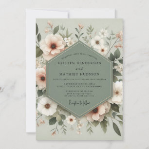 Invitation Mariage Botanique Sage Sérénité
