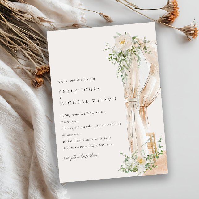 Invitation Mariage botanique Soft Chic Blush Floral (Créateur téléchargé)