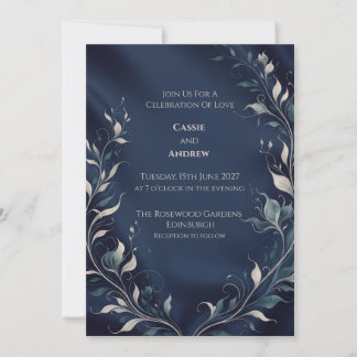 Invitation Mariage Botanique sous la Lune de la Marine