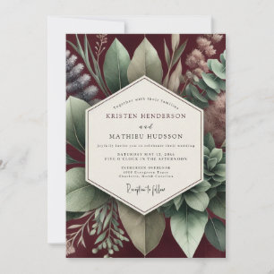 Invitation Mariage Botanique Terreux de Bourgogne