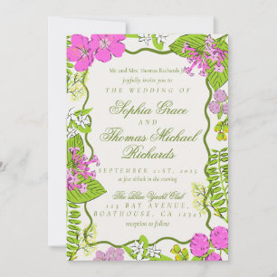 Invitation Mariage Botanique Tropical Moderne et Vibrant