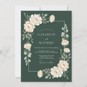 Invitation Mariage Botanique Vert Forestier Luxuriant