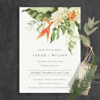 Mariage botanique vert orange tropical