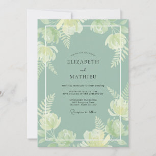 Invitation Mariage Botanique Vert Sauge