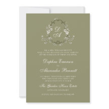 Mariage Botanique Vert Sauge Monogrammé