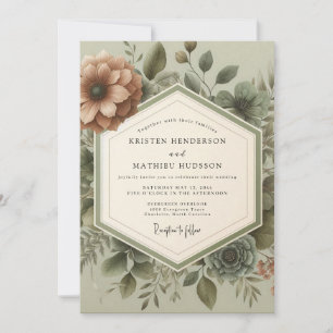 Invitation Mariage Botanique Vintage Sage