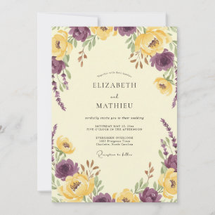Invitation Mariage Botanique Violet Luxuriant