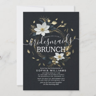 Invitation Mariage Bridesmaid Brunch Floral or blanc