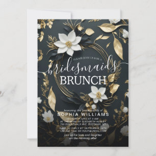 Invitation Mariage Bridesmaid Brunch Floral or blanc