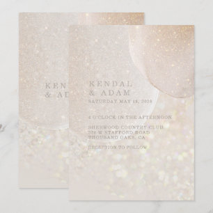 Invitation Mariage brillant rose pâle rose rose pâle cristal