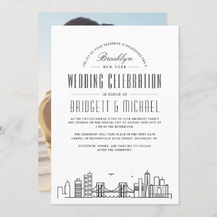 Invitation Mariage Brooklyn   Ligne Skyline Déco Moderne