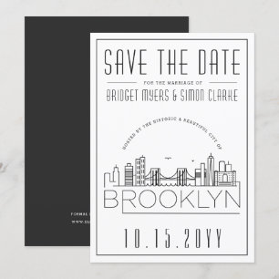 Invitation Mariage Brooklyn   Skyline stylisée Enregistrer la