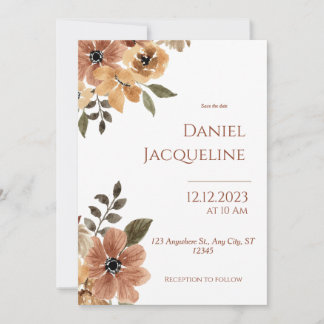 Invitation Mariage Brown beige rustique