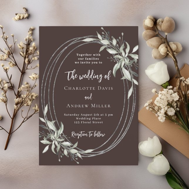 Invitation mariage Brown bistrot verdoyant (Créateur téléchargé)