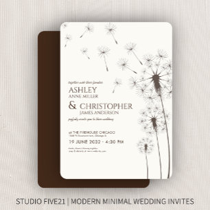 Invitation Mariage Brown de pissonnet en noyer simple