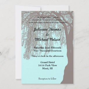 Invitation Mariage Brown en bleu du Willow Tree