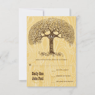 Invitation Mariage Brown en bois d'ivoire de l'arbre à spiral