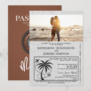 Invitation Mariage Brown Mexique Passport