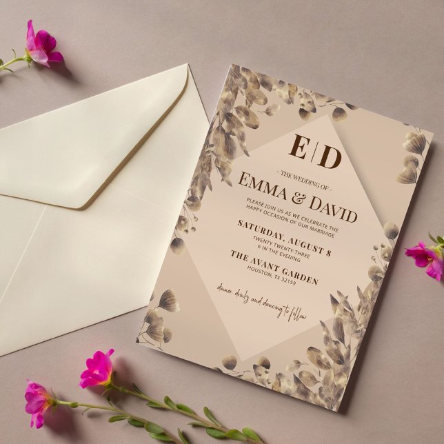 Invitation Mariage Brown rustique moderne (Créateur téléchargé)