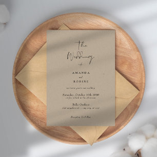 Invitation Mariage Brown simple et élégant