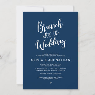 Invitation mariage, Brunch après mariage, Navy Blue Invi
