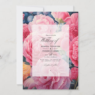 Invitation Mariage Bubblegum rose, bonbon de coton et fraise