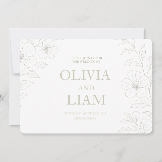 INVITATION MARIAGE BUDGET BOTANIQUE (Devant)