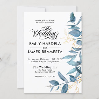 Invitation Mariage budget de l'Eucalyptus d'aquarelle de Gren