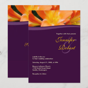 Invitation Mariage budget violet et orange