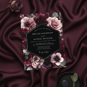 Invitation Mariage Burgundy Bloom