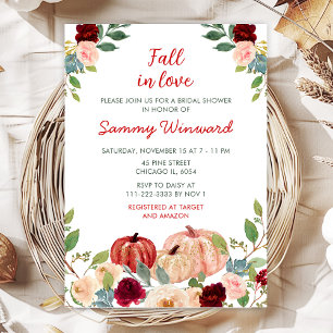 Invitation Mariage Burgundy Rouge et Blush Pumpkins