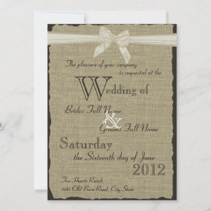 Invitation Mariage Burlap et Bow