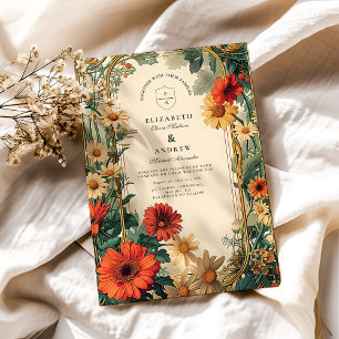 Invitation Mariage Cadre Art Nouveau Daisy