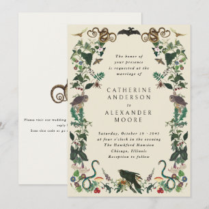 Invitation Mariage Cadre Botanique Gothique Jardin Enchanté