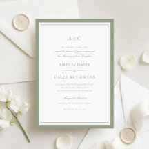 Mariage Cadre de Bordure Vert Sauge Élégant Classi