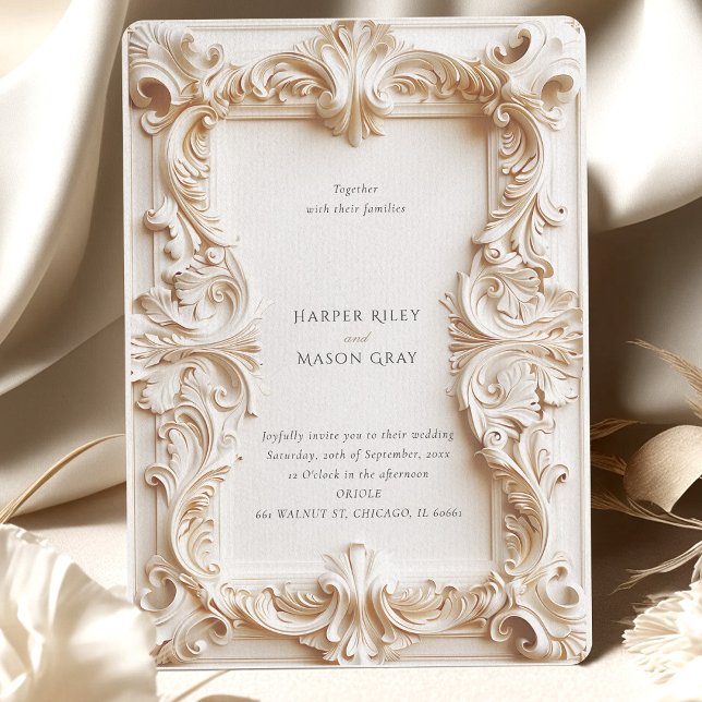 Invitation Mariage cadre d'élégance baroque (Créateur téléchargé)