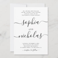 Mariage calligraphié moderne noir et blanc - Éléga