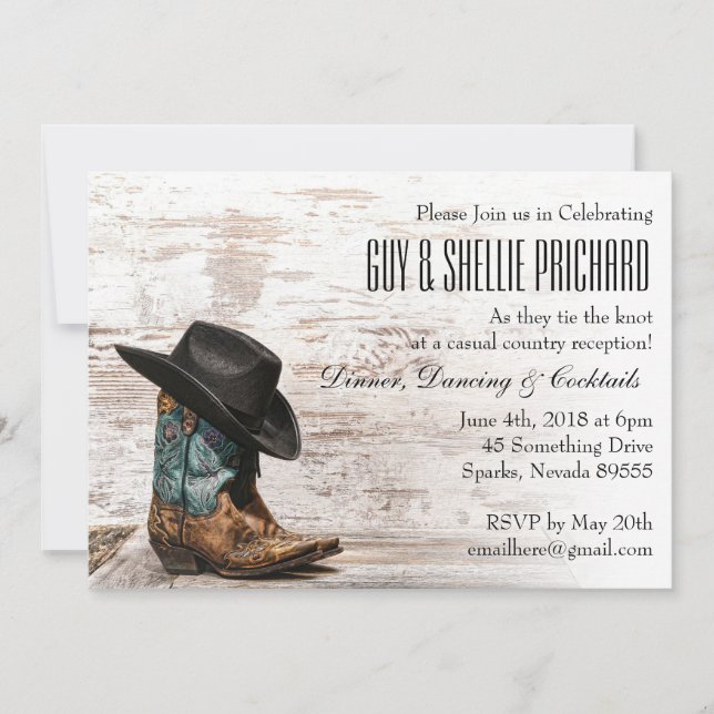 Invitation Mariage campagnard (Devant)