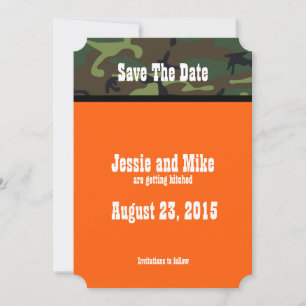 Invitation Mariage campagnard Camo Enregistrer La Date Invita