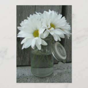 Invitation Mariage campagnard Daisers Mason Jar