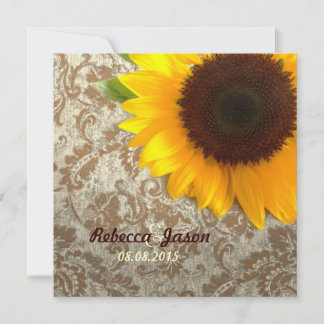 Invitation mariage campagnard de mariage de tournesol de